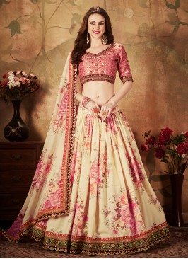 Cream Party Lehenga Choli