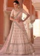 Crepe Silk Peach Thread A Line Lehenga Choli