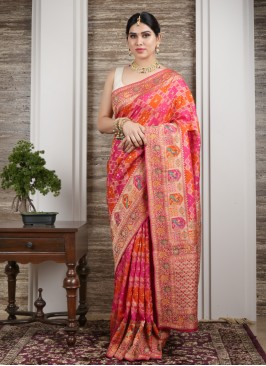 Crimson And Multi Women Wear Saree