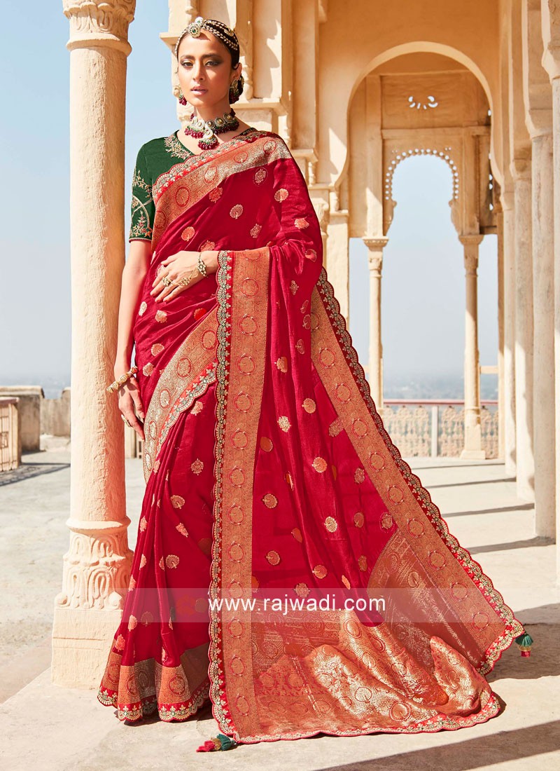 Buy Red Organza And Georgette Embellished Ruffled Skirt Saree With Blouse  For Women by Rishi & Vibhuti Online at Aza Fashions.