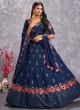 Navy Blue Georgette A Line Lehenga Choli