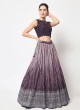 Gorgeous Shaded Purple Chinon Silk Foil Printed Lehenga Choli