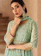 Sea Green Sequins and Zari Embroidered Palazzo Suit