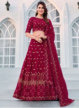 Deep Pink Sequins Embellished Designer Lehenga Choli