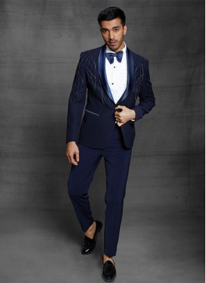 Cutdana Work Suit In Navy Blue Color