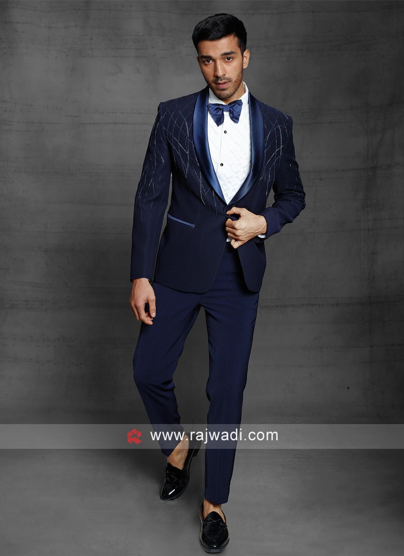 Cutdana Work Suit In Navy Blue Color