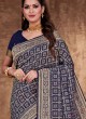 Navy Blue Color Banarasi Silk