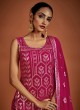 Deep Pink Sequins Embellishment Palazzo Salwar Kameez