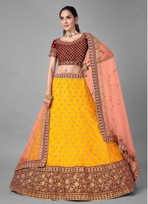 Dainty Velvet Lehenga Choli