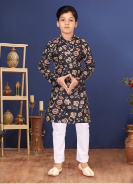 Dark Coffee Fancy Printed Kurta Pajama