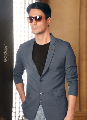 Dark Grey Imported Fabric Blazer For Party