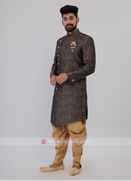 Dark Grey Mens Indo-Western