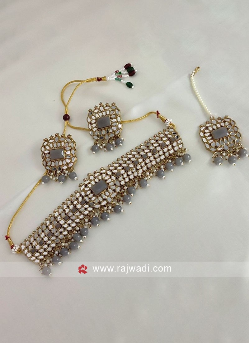 N0603_Classic broad designer rose gold choker necklace embellished wit |  SwagQueen