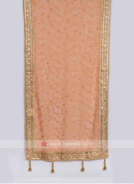 Dark Peach Color Chiffon Dupatta