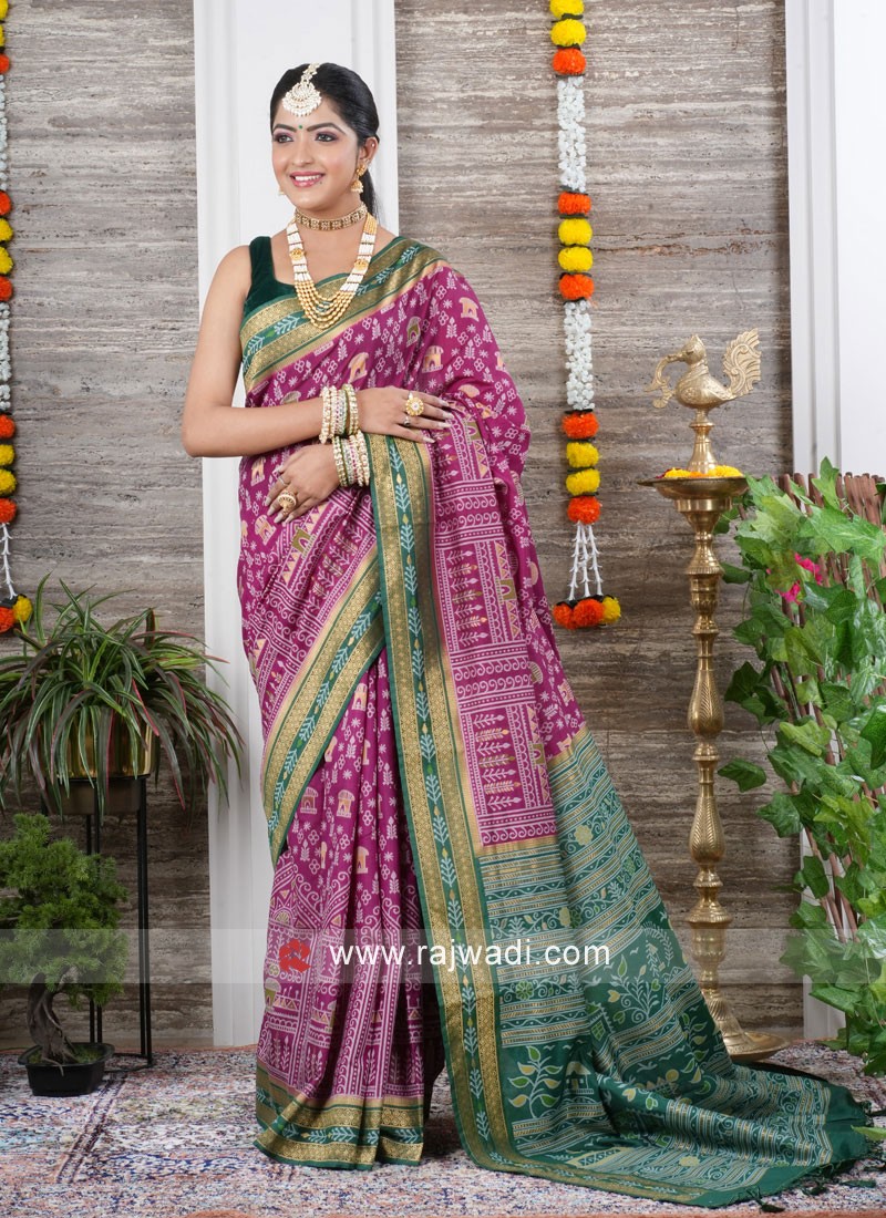 Buy V V FASHION Woven Kanjivaram Jacquard Green Sarees Online @ Best Price  In India | Flipkart.com