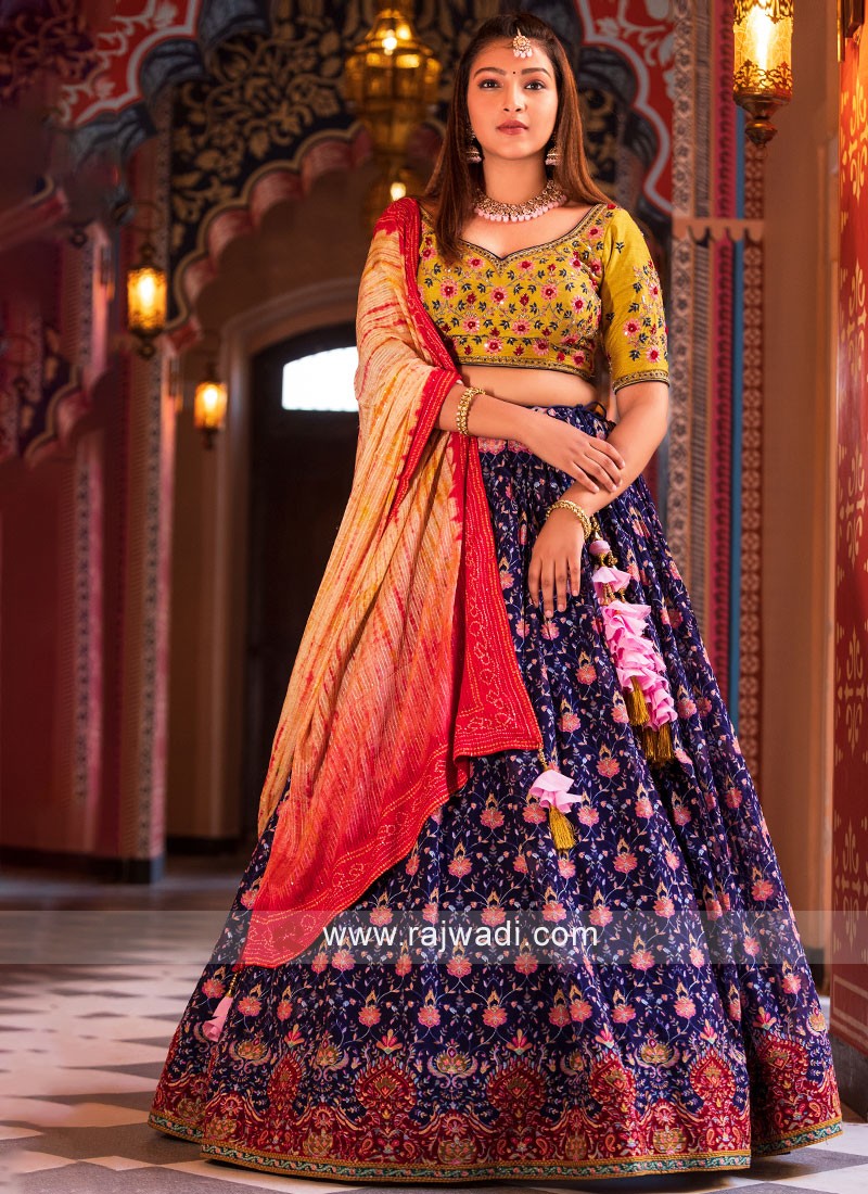 Rust Threadwork Lehenga Set – Label Anushree