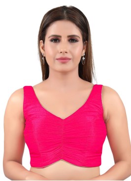 Deep Pink Art Silk Saree Blouse