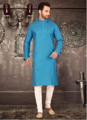 Deep Sky Blue Kurta Pajama