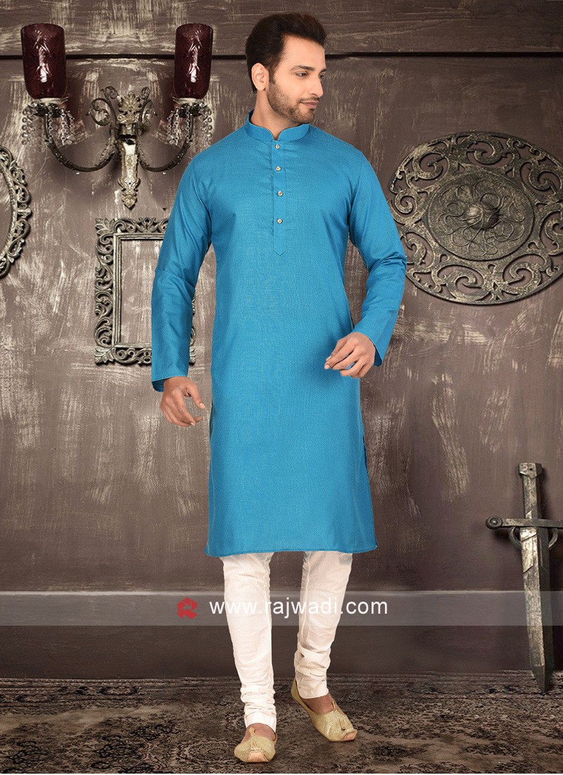 Deep Sky Blue Kurta Pajama