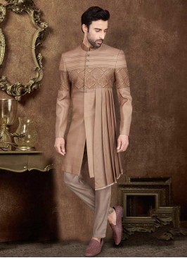 Delightful Goden Brown Color Indo-Western