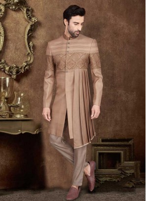 Delightful Goden Brown Color Indo-Western