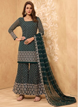 Demure Faux Georgette Designer Pakistani Suit