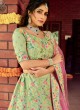 Demure Resham Raw Silk Green Lehenga Choli