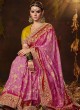 Designer Shaded Pink Bandhej Silk Saree