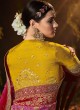 Designer Shaded Pink Bandhej Silk Saree