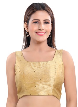 Designer Art Silk Gold Saree Blouse