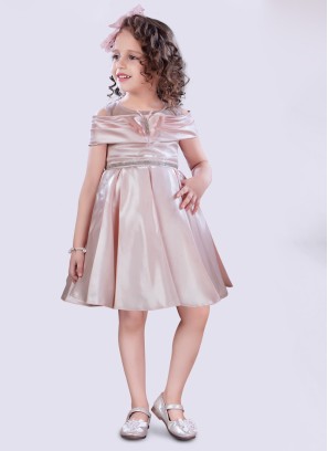 Designer Baby Pink Short Frock