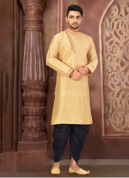 Designer Beige Dhoti Kurta Set