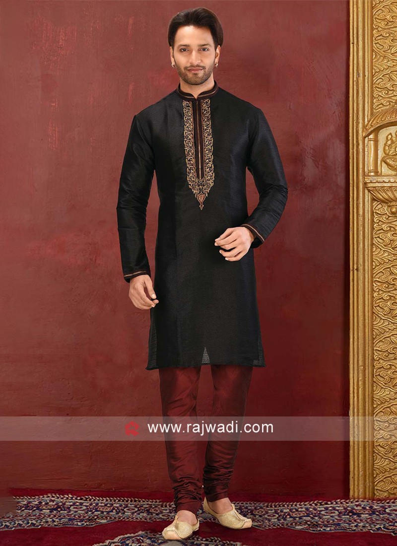 Red black kurta online pajama