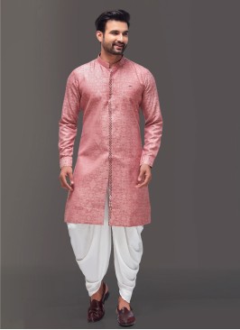 Designer Brocade Silk Fabric Indowestern For Men