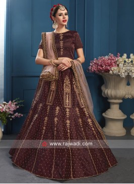 Designer Brown Lehenga Choli with Dupatta