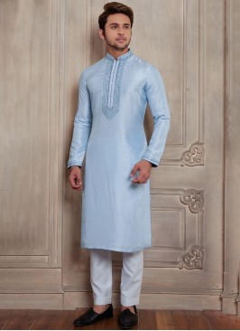 Designer Carolina Blue Kurta Pajama