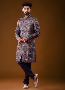 Designer Digital Print Indowestern For Men