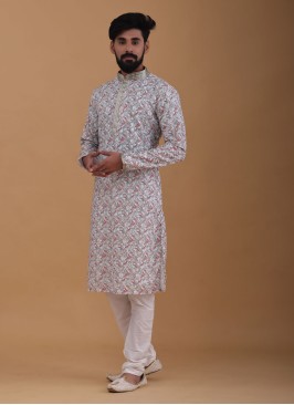 Designer Fancy Print Kurta Pajama For Wedding