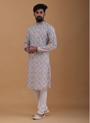 Designer Fancy Print Kurta Pajama For Wedding