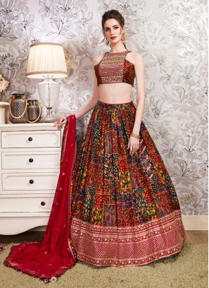 Designer Fancy Printed Wedding Wear Lehenga Choli