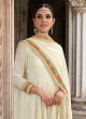 Designer Off White Pure Georgette Floor Length Anarkali Suit