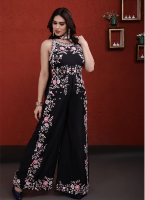 Designer Floral Embroidered Jumpsuit