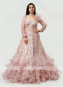 Designer Gown In Peach
