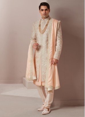 Designer Heavy Embroidered Anarkali Style Sherwani