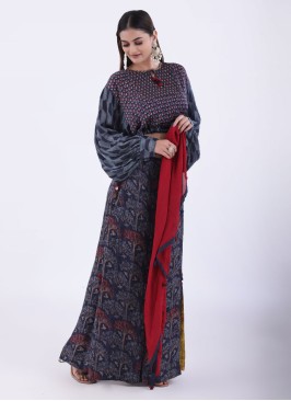 Designer Indowestern Palazzo Pants with Stylish Top