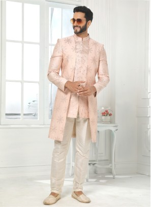 Designer Jacket Style Indowestern For Men