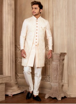 Designer Jacket Style Indowestern Set For Men