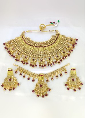 Designer Kundan Work Necklace Set For Wedding