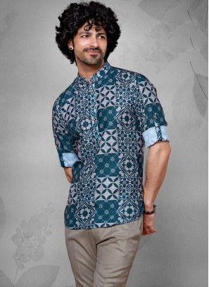 Designer Kurta In Dark Teal