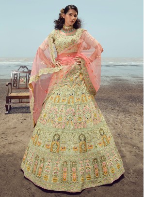 Green Embroidered Designer Lehenga Choli